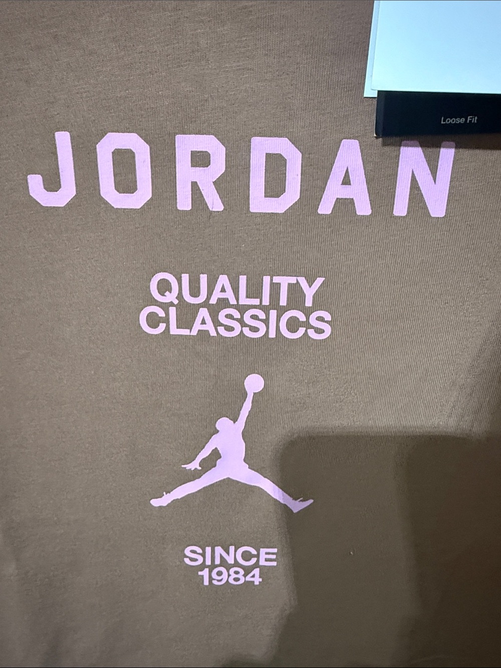 Jordan Brown Short Sleeve Tee with Pink Logo - Picture 3 of 4